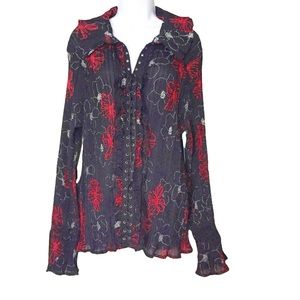 Dress U II by Sharon Lace Up Floral Top